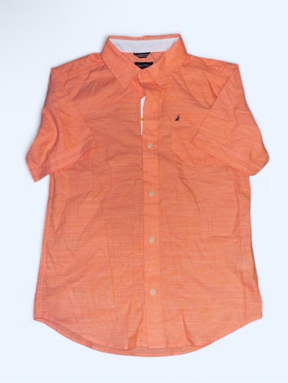 Nautica Orange Short-Sleeve Button-Down Shirt